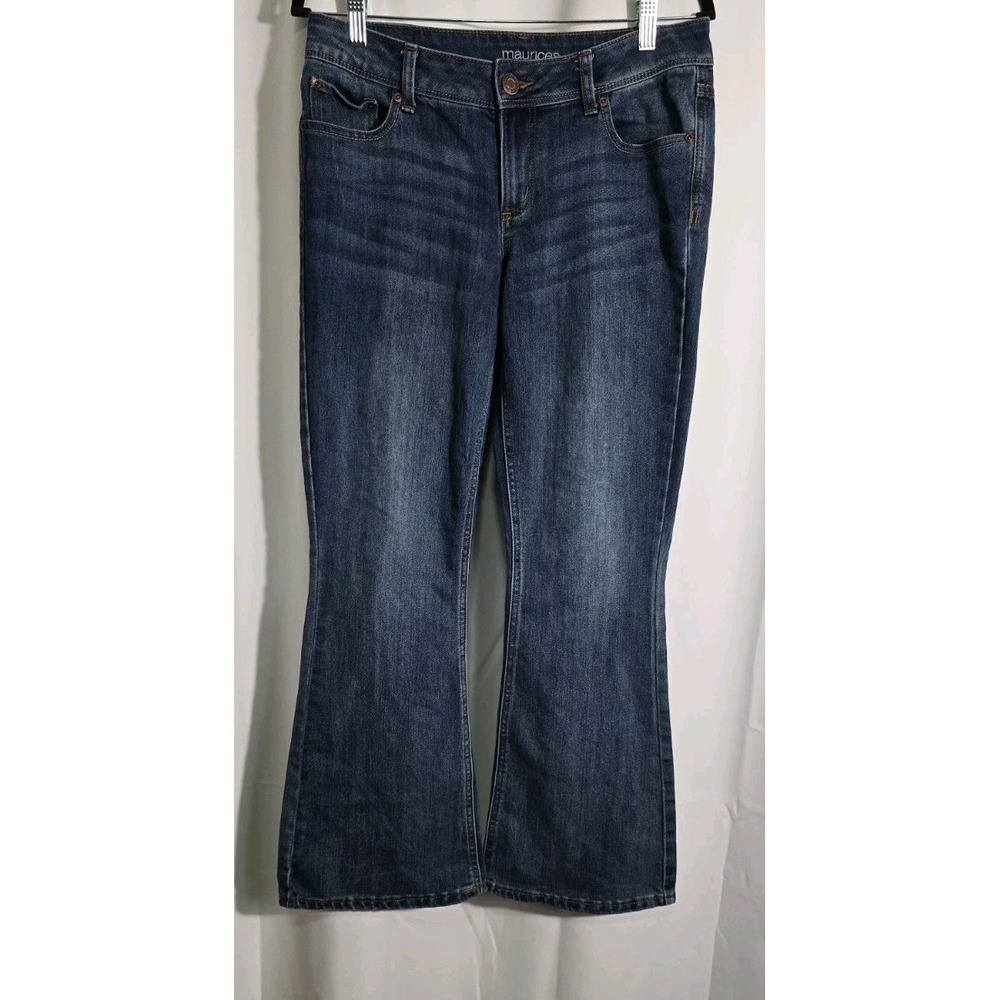 Maurices Jeans Women's Sz 8 Short High Rise Flare Dark Wash Normcore Cute Trendy